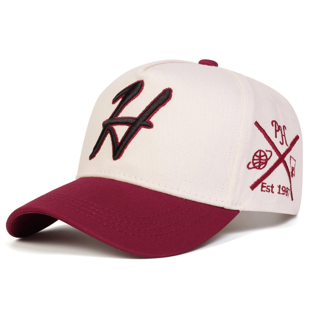 Unisex H Letter Embroidered Baseball Cap