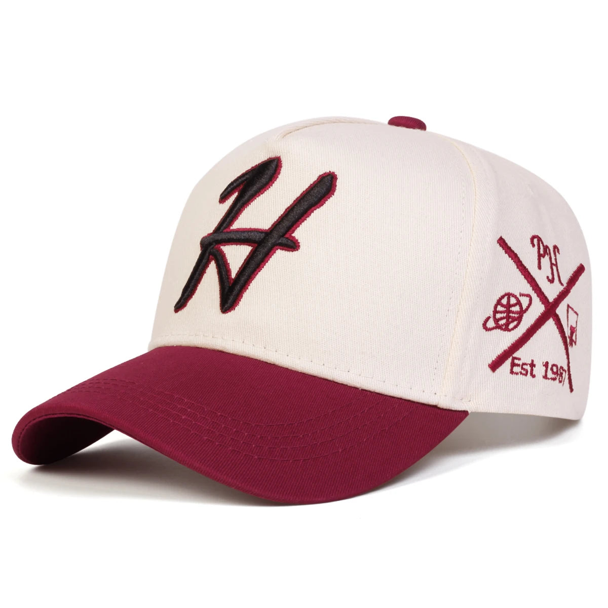 Unisex H Letter Embroidered Baseball Cap