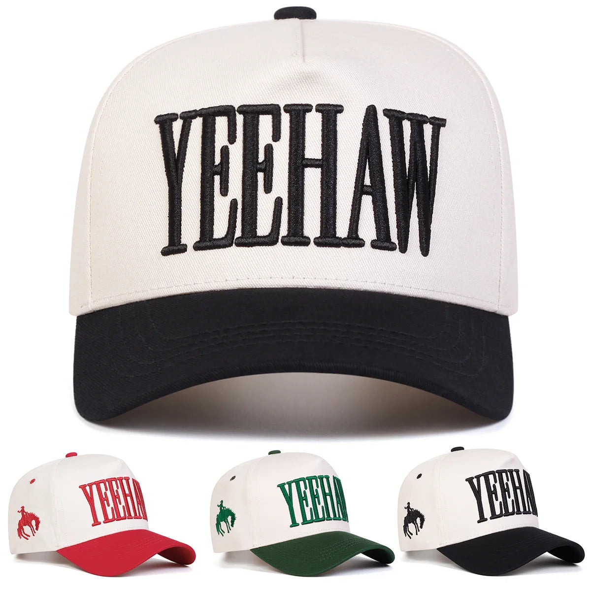 Unisex YEEHAW Letter Embroidery Baseball Caps Spring Autumn Outdoor Adjustable Casual Hats Sunscreen Hat Sports Cap